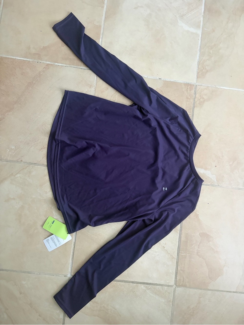 Long-Sleeve Crew Neck Top - Deep Purple